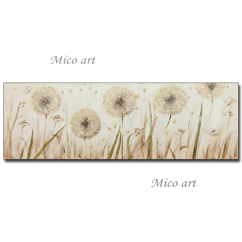 

Large Abstract Design Dandelion Flower Oil Painting 100% Hand Painted Wall Decor Picture Textured Canvas Paintings Unframed Art