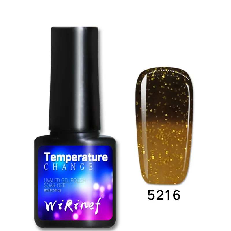 8 мл термальный лак для ногтей температурный Цвет УФ-гель для ногтей Блеск ногтей лак блестки сверкающие замачивающиеся лак для ногтей - Цвет: A01