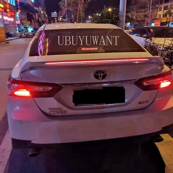 

UBUYUWANT For Toyota Camry 2018 2019 Rear Trunk Spoiler Unpainted Primer With LED Light Car Boot Lip Wing Decoration Car Styling
