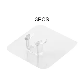 

Transparent Power Plug Seamless Hook Storage Holder Powerful Socket Adhesive Wall Hook for Kitchen Living Room