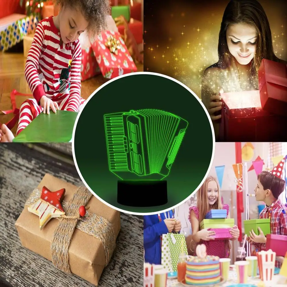 NiteApps 3D аккордеон ночник настольная Иллюзия украшение лампа подарок на день рождения приложение/сенсорное управление