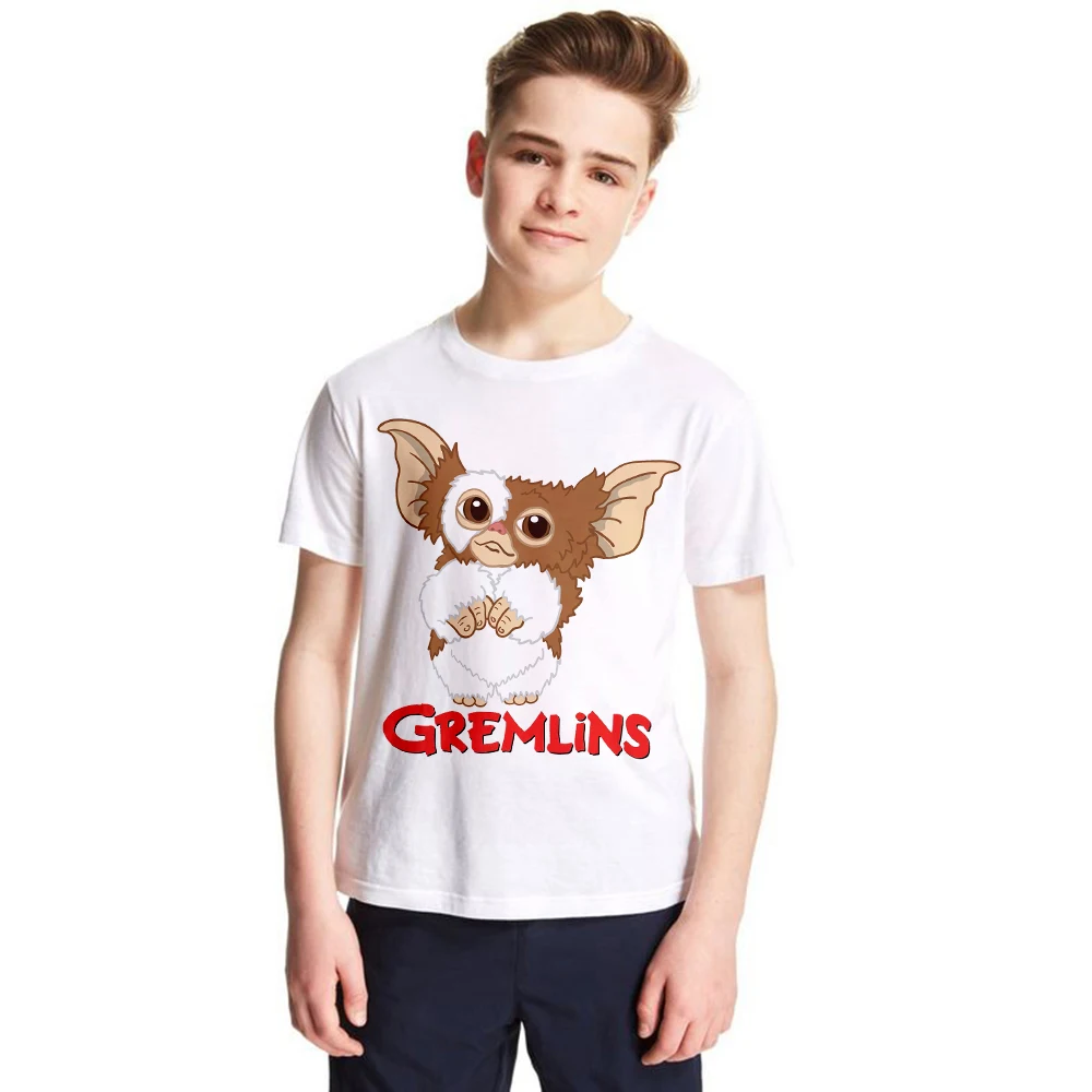 В году, новая детская футболка Gremlins Gizmo летняя футболка для маленьких мальчиков и девочек Забавные футболки с героями мультфильмов, Детская летняя одежда милый ребенок