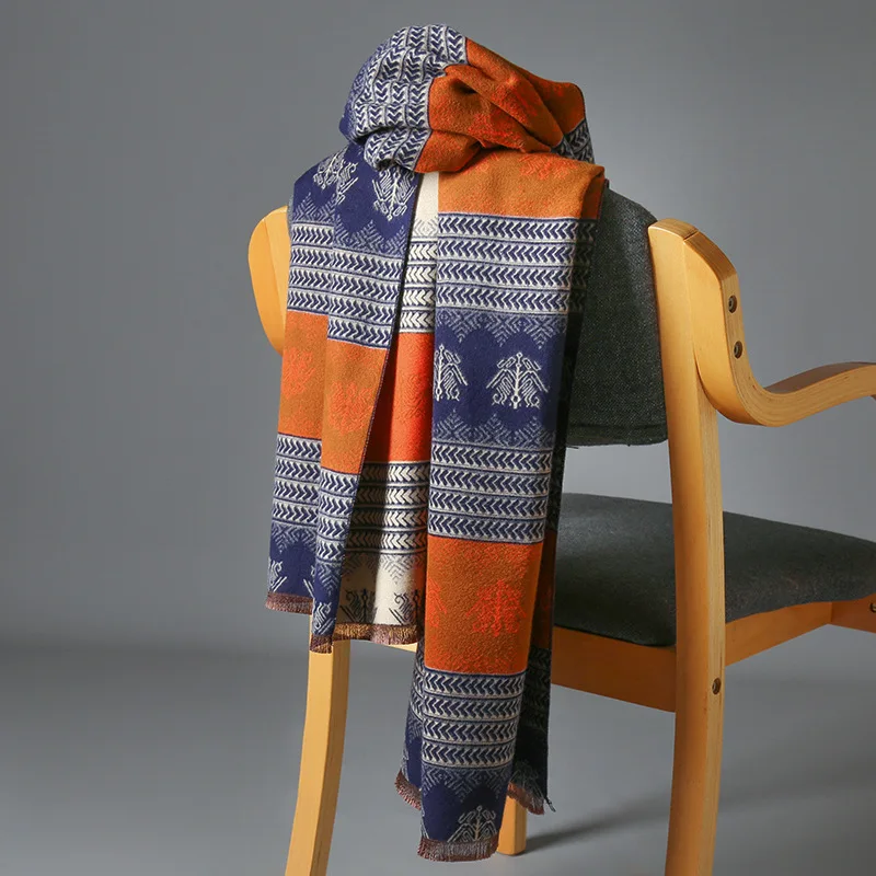 4 Oversize Winter New Women Thick Warm Shawl Scarf Double Side Fashion Travel Blanket Scarves Casual Cashmere Bufandas Hombre - Color: 4