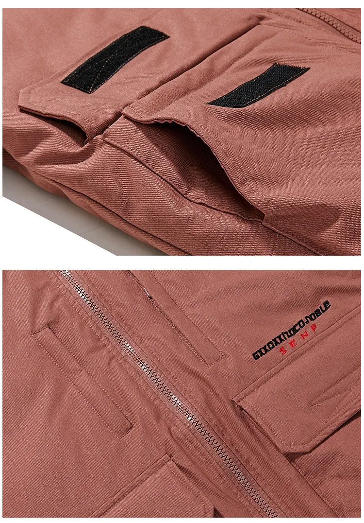 Nanxia Qiaozhuang 19 Winter New Style Cotton-padded Clothes American Leisure Solid Color Trend Multi-pockets Tactical Workwear C