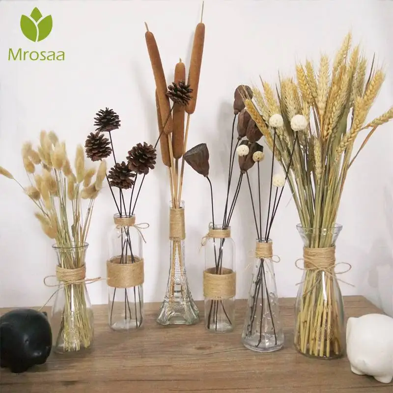 Nordic Glass Vases Living Room Table Decoration Transparent Water Hydroponics Flower Rope Dry Flower Vase Diy Valentine S Day Vases Aliexpress