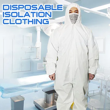 

Disposable Anti-epidemic Antibacterial Plastic Closures Isolation Suit Protective Clothing Dust-proof Coveralls Antistatic