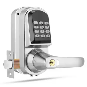 

Smart Password Lock S202MF Digital Password Mechanical Key Card Smart Door Lock Anti-Theft Gate Lock for Apartment