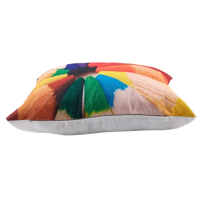 2 Pcs Home Decoration Pillow Case: 1 Pcs Fashion Pillowcase Sofa Waist Pillow(A B C D 26 Letters) with 1 Pcs 45X45 Retro Rainb
