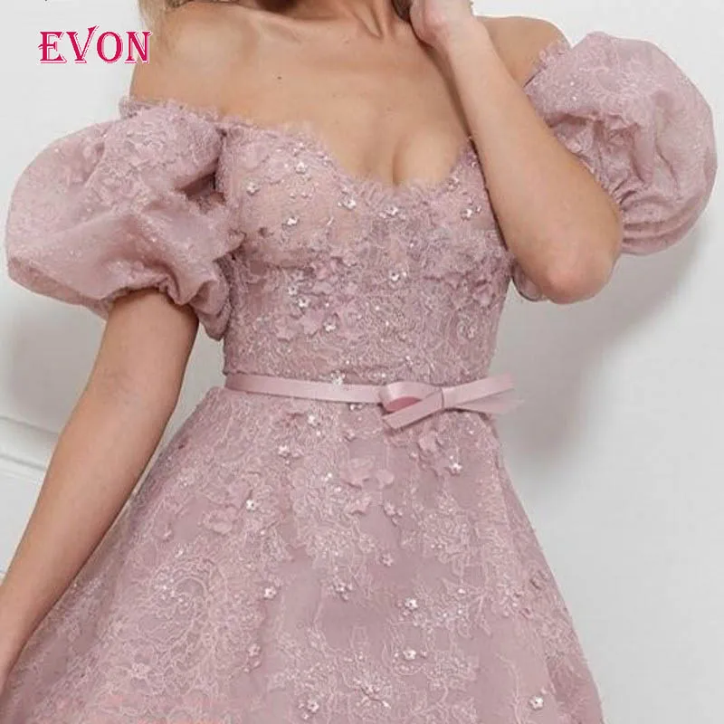 Мусульманское Vestido De Fiesta De Noche розовое бальное вечерние платья модное длинное вечернее платье из бисера с открытыми плечами