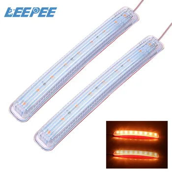 

2PCS Amber LED Car Light Source Auto Rearview Mirror FPC Turn Signal Light Yellow Soft 8 SMD Indicator Lamp Flashing Car-styling