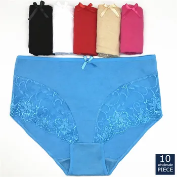 

1-10 pcs/lot 2XL/3XL/4XL waist Cotton Lady plus Mummy Women's panties Big yards underwear Large Size briefs 89187