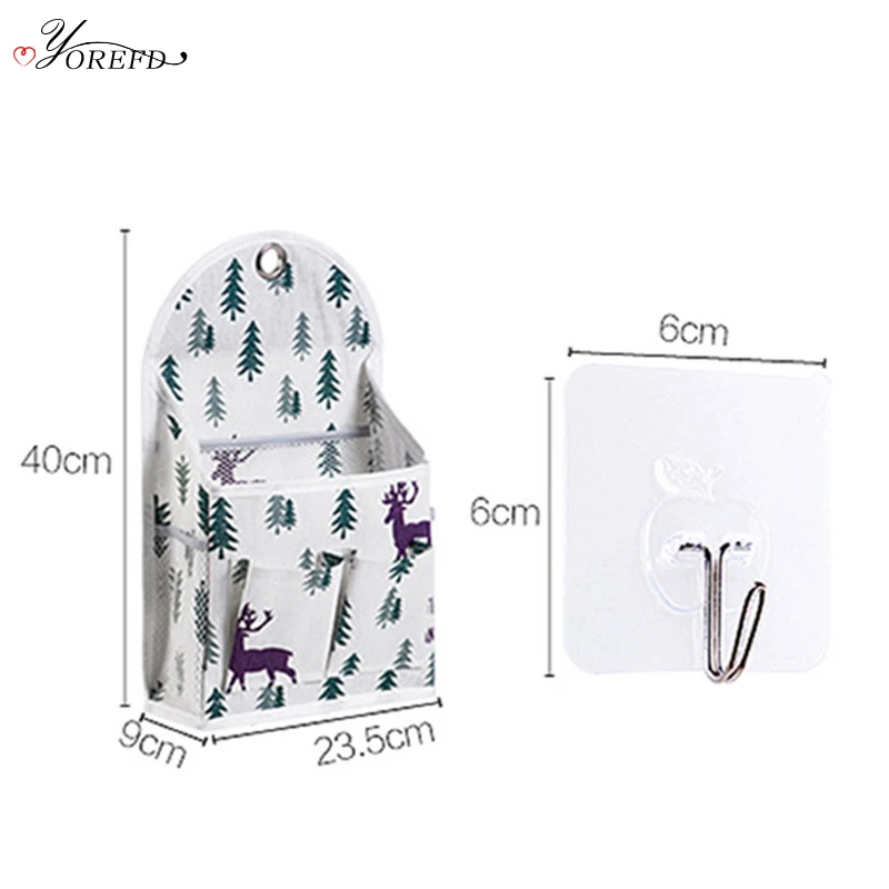 OYOREFD Wall Mounted Multi-function Waterproof Bag Organizer Cotton Linen Toiletry Bag Home Hanging Storage Bag Room Organizer