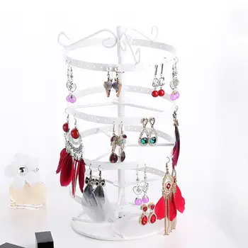 

4 Tier Black White Pink Jewelry Rack Detachable Stand Rotating Earrings Jewelry Display Holder Cases Дисплей ювелирных изделий
