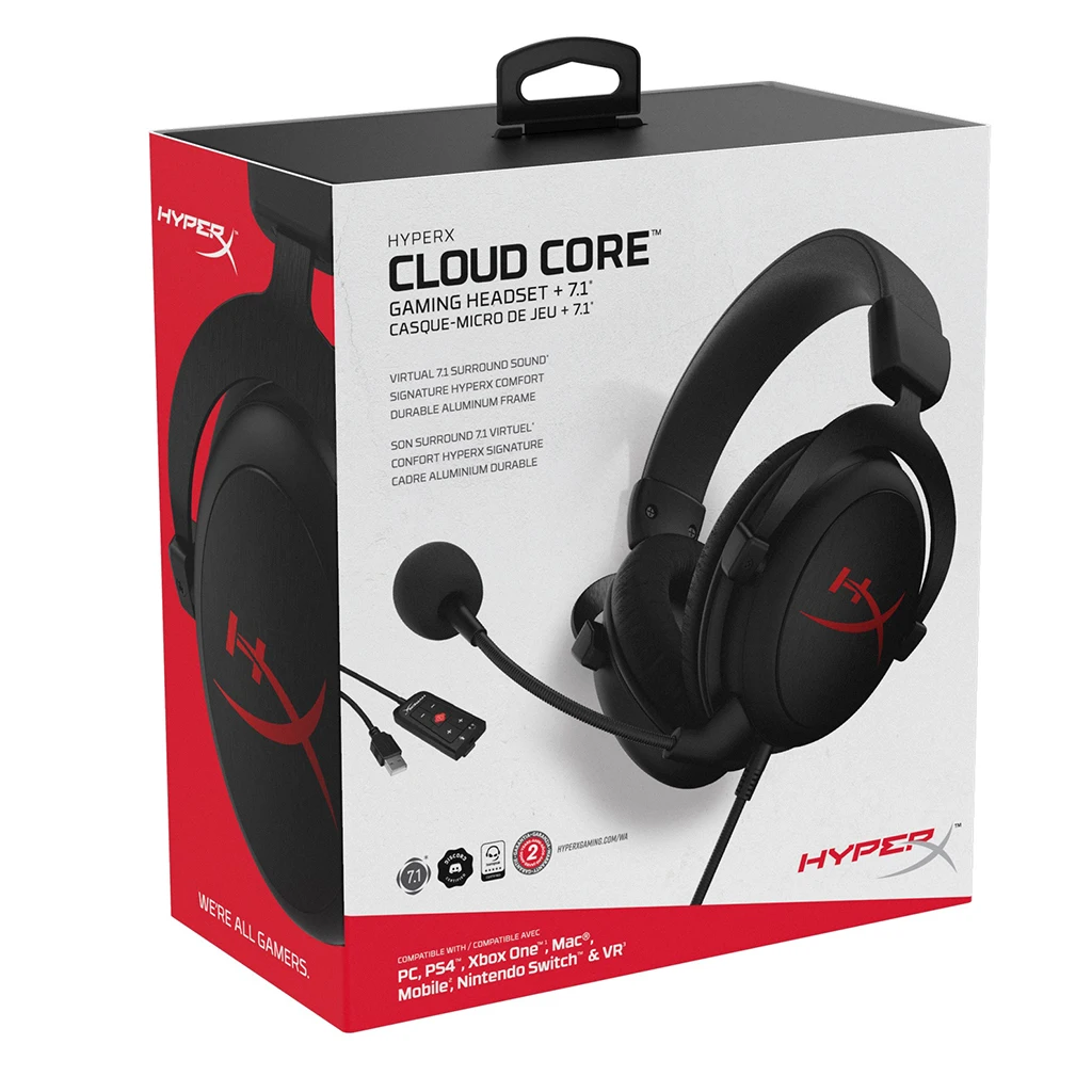 Kingston HyperX Cloud Core+7.1 surround Gaming Headset With Microphone