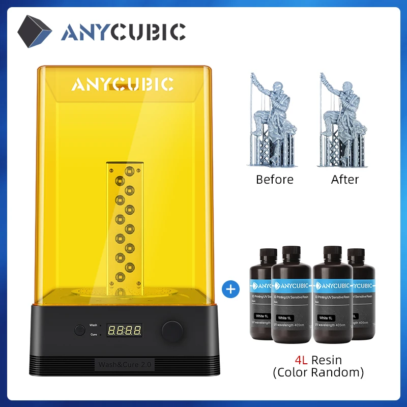 Anycubic Wash&Cure 2.0 For UV Resin 3d Printer 3D Model Washing and Curing 2-in-1 Machine Impresora 3d For Jewelry/Dentistry