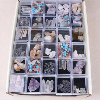 

1 Pack Collection Mix Gems Crystals Natural Mineral Ore Specimens Box Home DIY Decor Ornaments