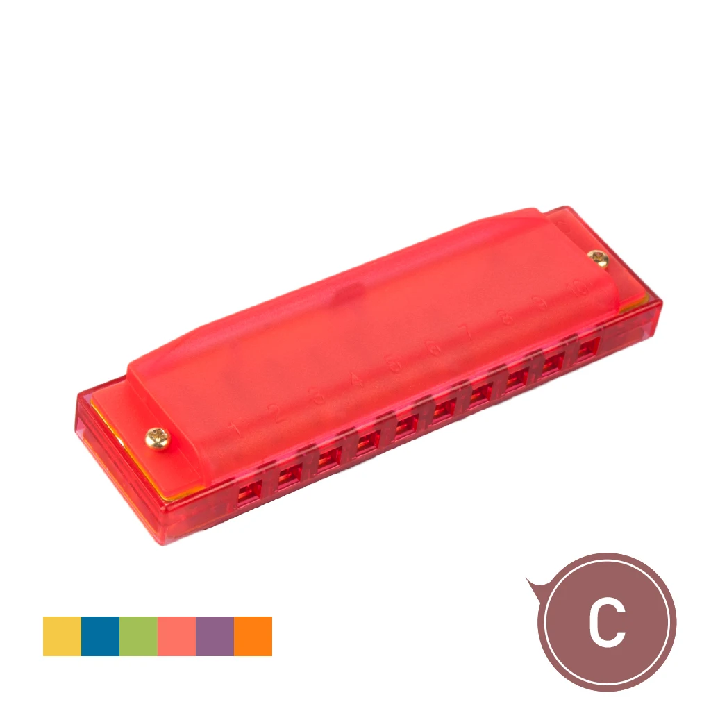 Красный цвет Губная гармошка расческа melodica C tune пластик 10 отверстий Пять цветов