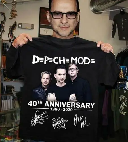 Depeche 40th Mode Юбилейная 1980 футболка Черная Хлопковая мужская S-3XL