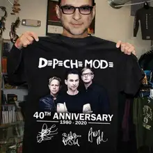 Depeche 40th Mode Юбилейная 1980 футболка Черная Хлопковая мужская S-3XL
