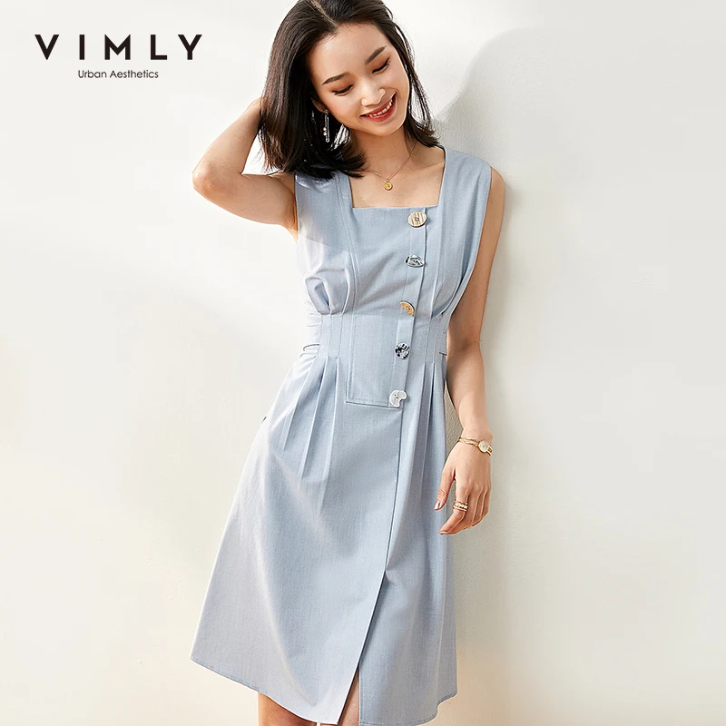 Мини-платье Vimly женское офисное с квадратным вырезом элегантное винтажное платье
