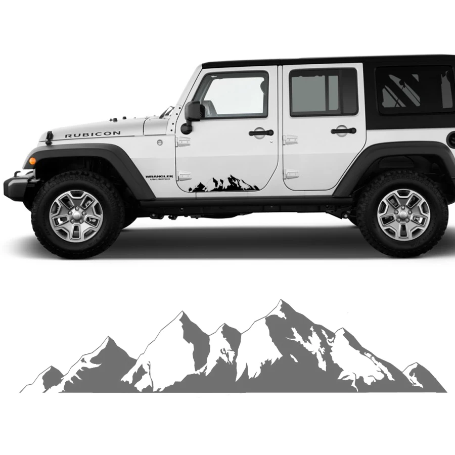 

Car Wrap Left And Right Off Road 4x4 Moutains Graphic Vinyl Car Stickers Fit For SUV PICKUP Door Rear Window Tail Door Bed Box