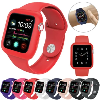

For Apple Watch Series 1/2/3/4 42mm Luxury Loop Band Silica Gel Belt Replacement Bracelet Adjustable Watchband With Case Cover
