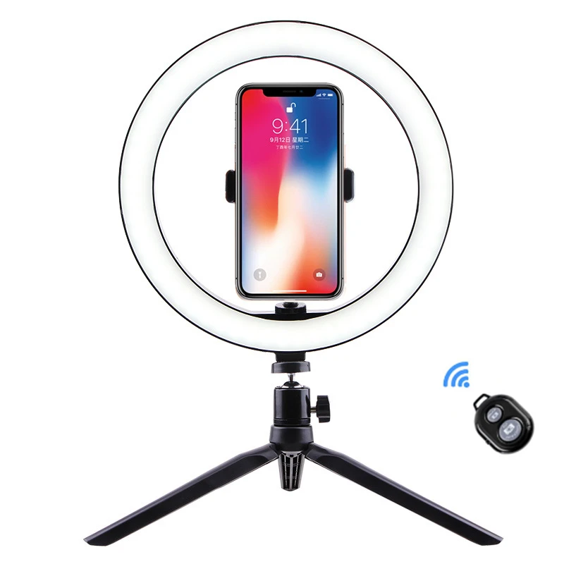

10inch 26cm Dimmable LED Studio Camera selfie Ring Light Phone Video Light Lamp With Tripod for tiktok ringlight aro de luz