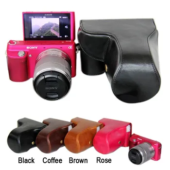 

Leather Camera case bag strap for Sony NEX-7 NEX-6 NEX-F3 With 18-55mm Lens