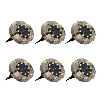 

6Pcs Solar Lawn Lights Garden Decoratio Lights Ground Lamp Outdoor Waterproof Garden Lights Pathway Yard Patio Lamp