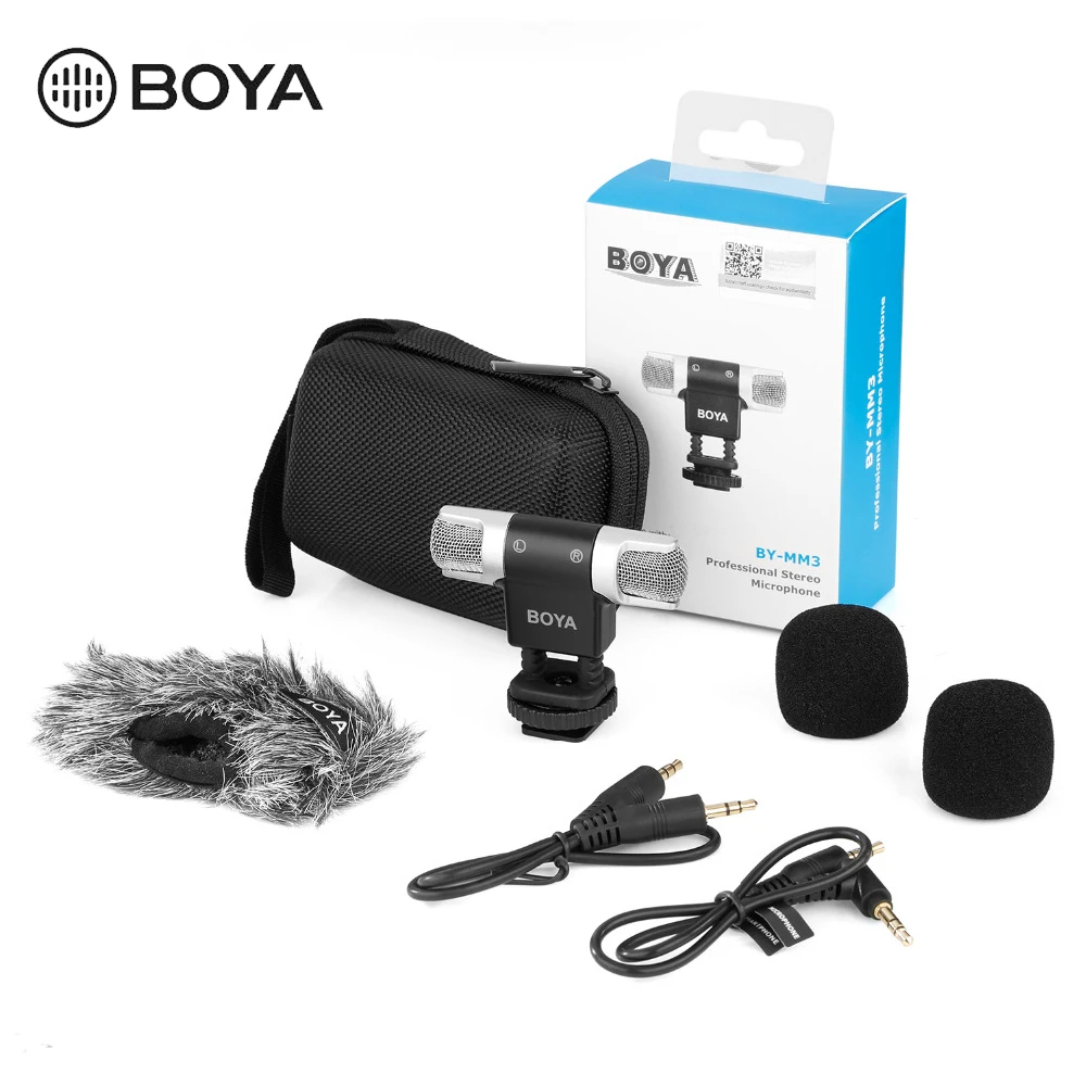 BOYA BY-MM3 3,5 мм Jack Mini Dual Head стерео записывающий конденсаторный микрофон для iPhone 8 Android смартфон DSLR камера DV видео
