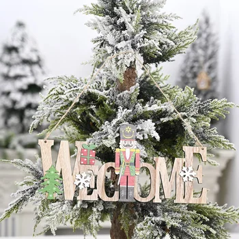 

2021 new year natural merry christmas letter card wooden craft christmas tree decoration christmas decoration household wooden