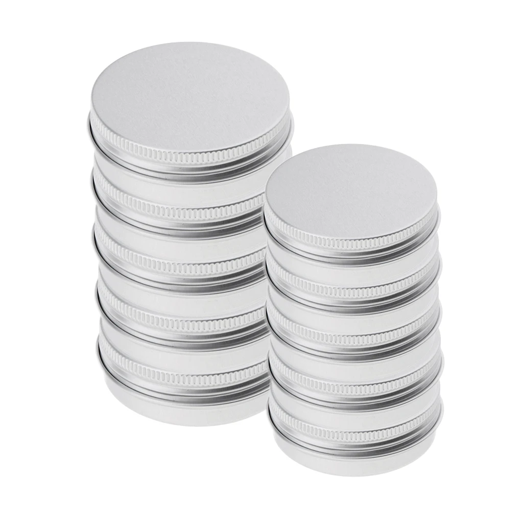 

10 Pieces 40ml 100ml Aluminium Lip Balm Empty Pot Jar Tin Container Box Case