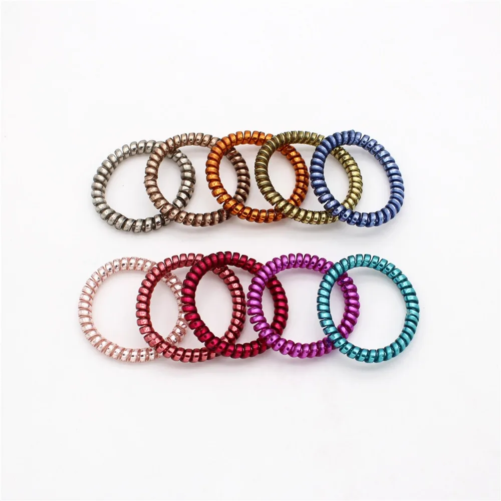 crocodile hair clips 10pcs Super Thin Coiled Plastic Hair Ties Colorful Stretched Spiral Hair Ropes Telephone Wire Ponytail To Protect Your Hair cute hair clips