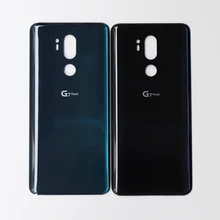 Оригинальная стеклянная крышка аккумулятора для LG G7 ThinQ G710EM G7+ Задняя стеклянная крышка для батарейного отсека, запасные части с клеем