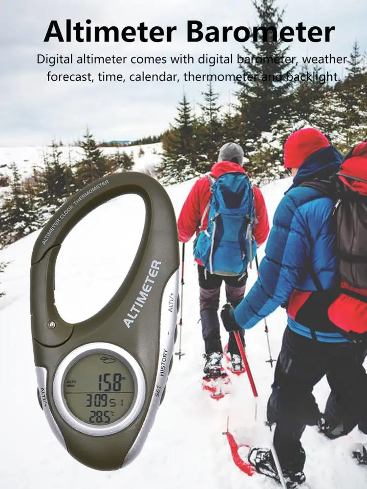 

New High-quality Multi-function Altimeter Thermometer Weather Monitor For Climbing Camping Outdoor Portable Support Wholesale