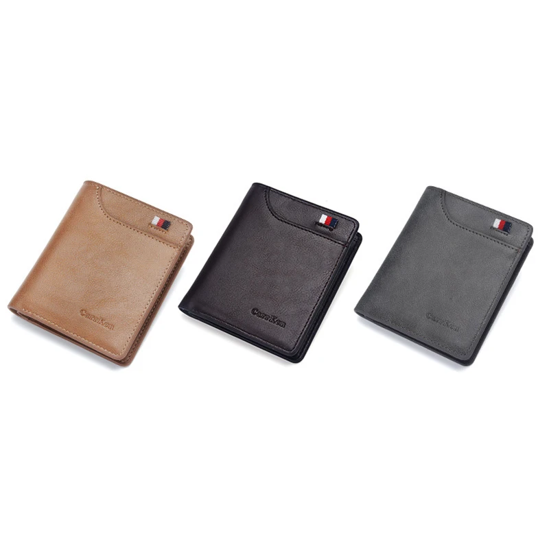 CarrKen Men's New Wallet Ultra Thin Retro Vertical Ribbon Wallet Multi
