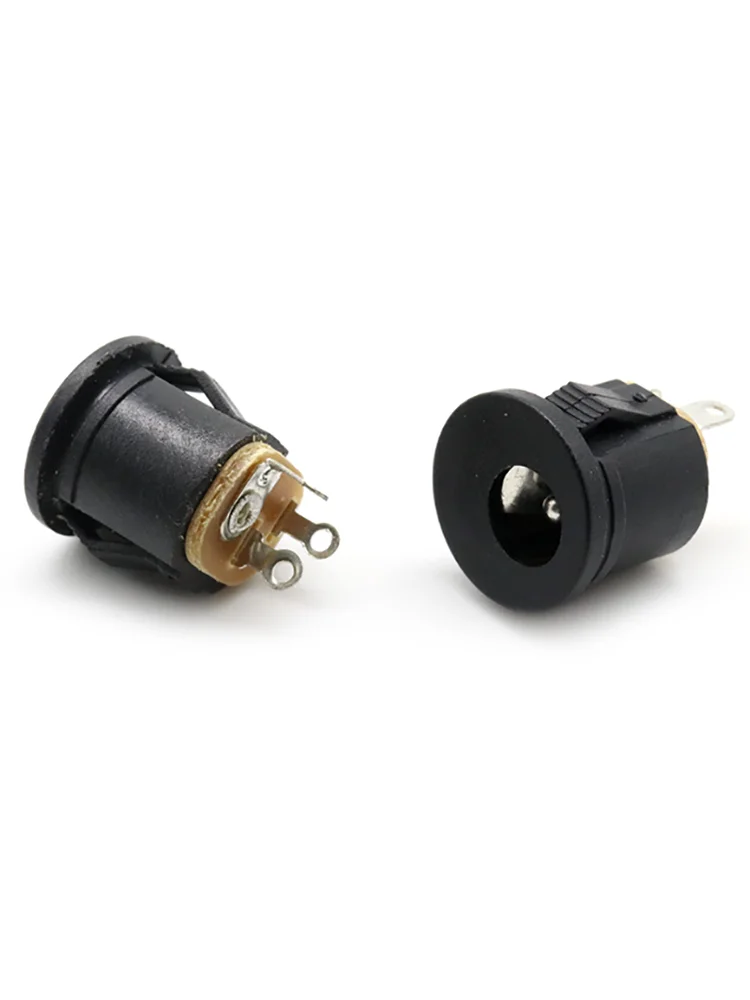 10PCS (5Pairs)DC022K 12V 3A 5.5 x 2.1mm Plastic Male Plugs DC Power Socket Female Jack Screw Nut Panel Mount Connector 5.5*2.1MM