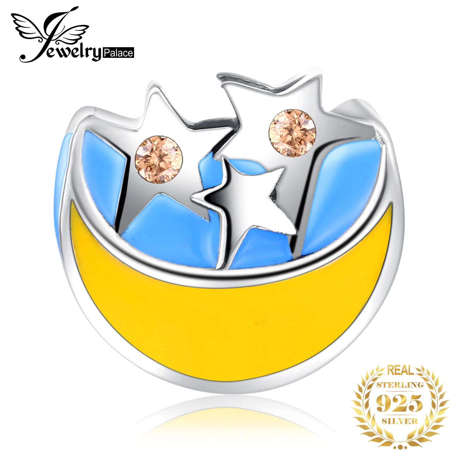 

JewelryPalace Star Moon 925 Sterling Silver Beads Charms Silver 925 Original For Bracelet Silver 925 original Jewelry Making