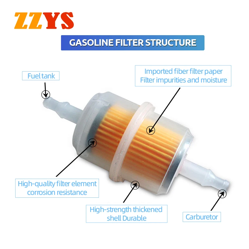 Motorcycle Moped Scooter Dirt Bike ATV Go Kart Petrol Gas Gasoline Liquid Oil Fuel Filter and Oil Tube and Hoses Clip oil cup