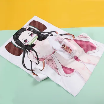 

80CM Comic Demon Slayer: Kimetsu No Yaiba Single side printing Superfine fiber Cute Cartoon Towel Model Toys Gift for kids