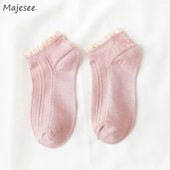 

Socks Women Summer Solid Lace Deodorant Soft High Quality Womens Sock Simple Casual Daily All-match Student Korean Style Kawaii