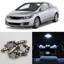 8 шт. белый светодиод 12V авто интерьер автомобиля комплект освещения для Honda Civic 2006-2011 Карта Купол Магистральные фонарь освещения номерного знака