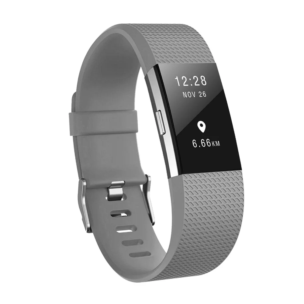 Baaletc сменные полосы для Fitbit Charge 2 силиконовые водонепроницаемые полосы для Fit bit Charge 2 Браслет маленький/большой - Цвет: gray