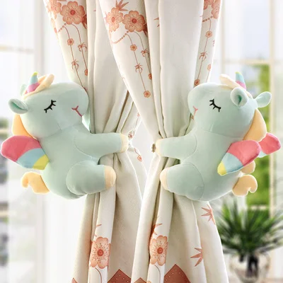 2pcs Unicorn Window Curtain Hook Straps Bedroom Buckle Hangers Belt Tieback Buckle Kids Children Bedroom Decorative Accessories - Цвет: E