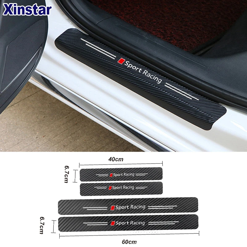 4 шт. для Audi a3 a4 a5 a6 a7 Q3 Q5 Q7 автомобильные наклейки на порог защита от царапин