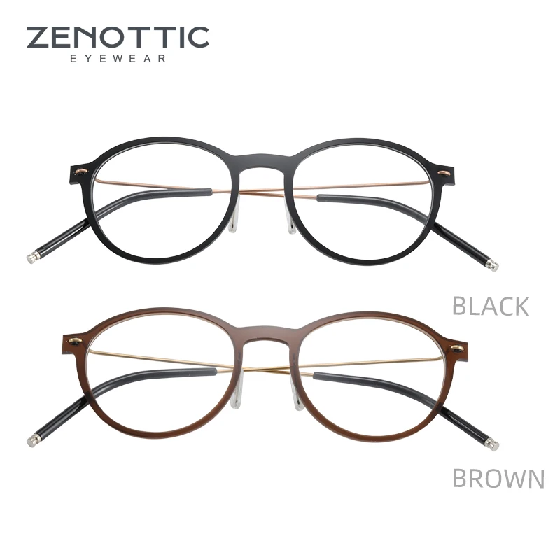ZENOTTIC 2020 Мужская круглая титановая оправа брендовые ретро оптические очки