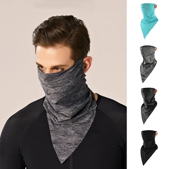 

Hot selling 4 pcs digital printed outdoor riding hanging ear insect mask multifunctional scarf magic triangle scarf