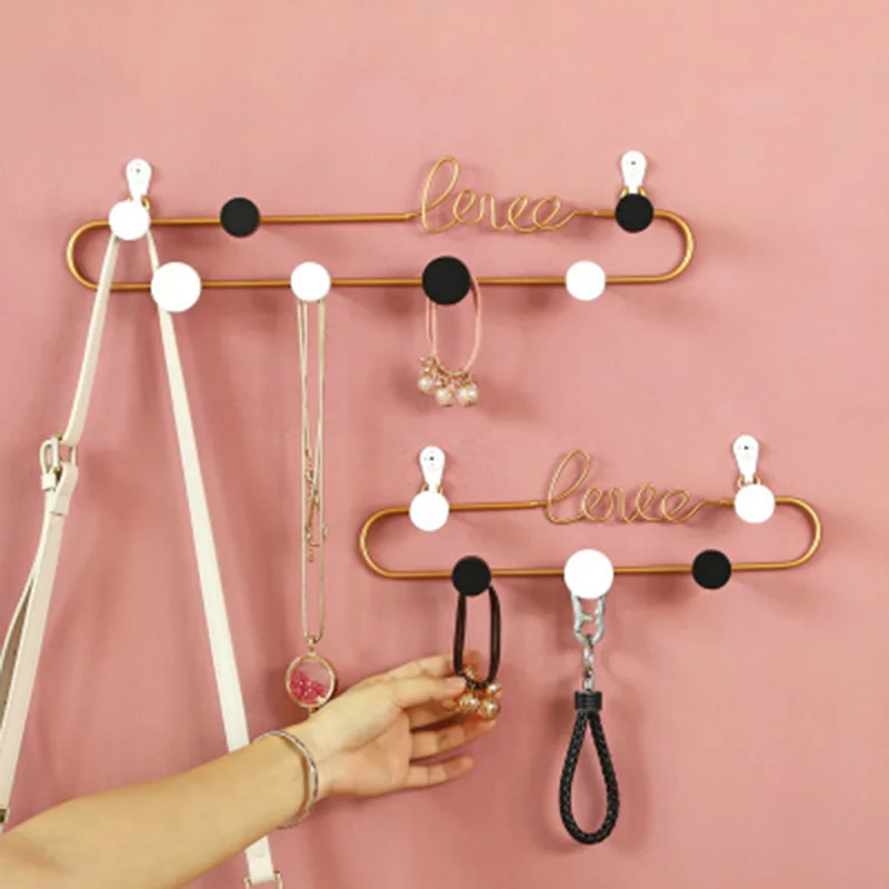 Metal Letter Hooks Wall Hook Living Room Bedroom Decoration Bathroom Line Wall Hook Door Holder OCT998
