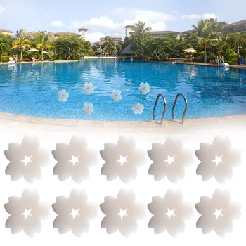 

10pcs/set Practical Reusable Hot Tub Sakura Shape Home Portable Swimming Pool For Cleaning Floating Oil Absorbing Sponge Spa