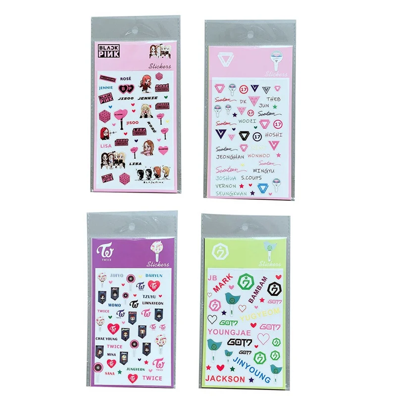 

1 Piece K-pop Seventeen Twice Got7 Blackpink Waterproof Transparent Stickers DIY Hand Q Adorable Cute Face Stationery Sticker